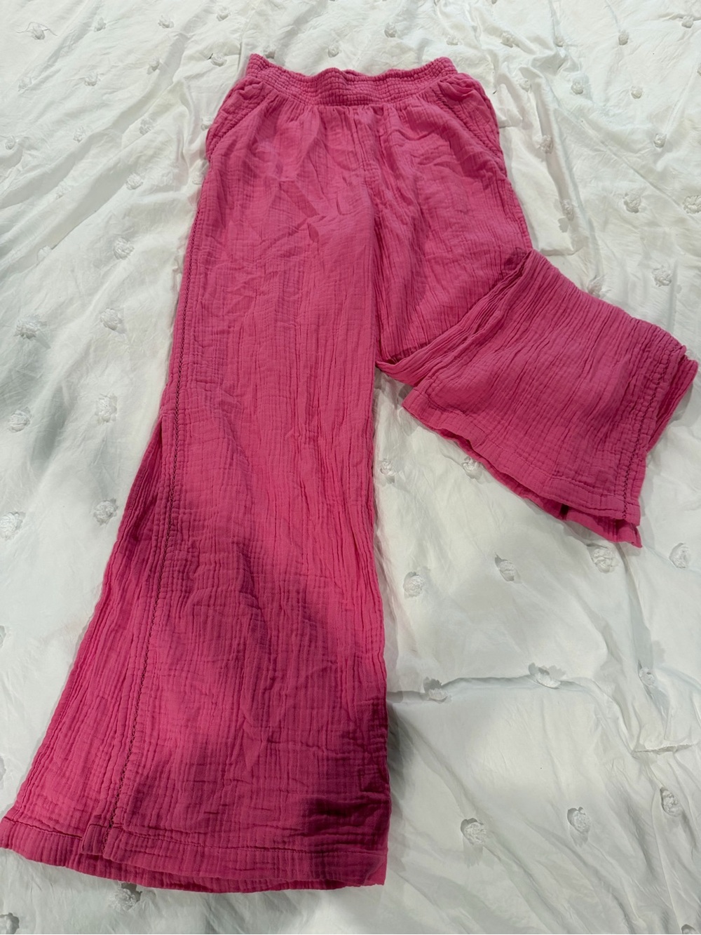 Aerie Wide-Leg Pink Gauze Pants